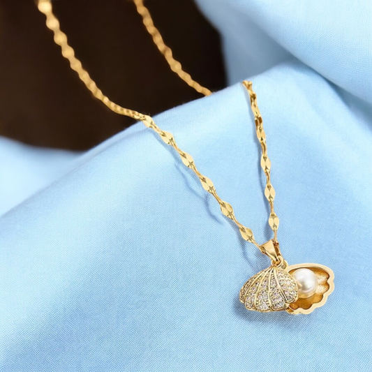 Collar Concha Con Perla